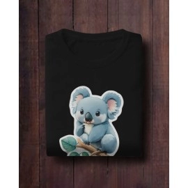 Koala | SABEZY ESSENTIALS Cotton Regular Men's T-Shirt | Black
