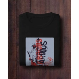 Liberty | SABEZY ESSENTIALS Cotton Regular Men's T-Shirt | Black