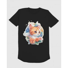 Little kitten | SABEZY ESSENTIALS Cotton Regular Women's T-Shirt | Black