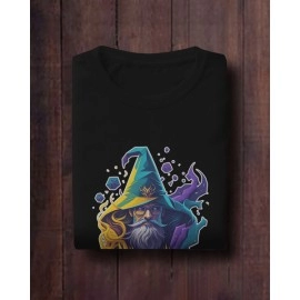 Magician | SABEZY ESSENTIALS Cotton Regular Men's T-Shirt | Black