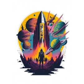 Mars Rocket | SABEZY ESSENTIALS Cotton Regular Women's T-Shirt | White