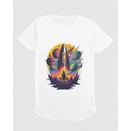 Mars Rocket | SABEZY ESSENTIALS Cotton Regular Women's T-Shirt | White