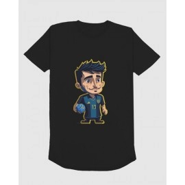 Messi Magic | SABEZY ESSENTIALS Cotton Regular Men's T-Shirt | Black