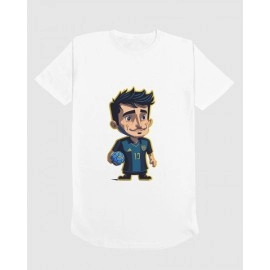 Messi Magic | SABEZY ESSENTIALS Cotton Regular Men's T-Shirt | White