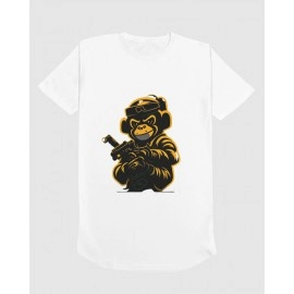 Monkey Warfare | SABEZY ESSENTIALS Cotton Regular Women's T-Shirt | White