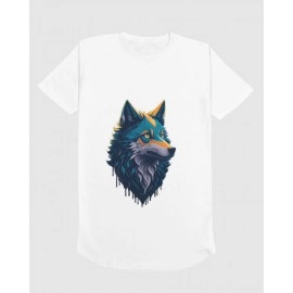 Mountain Wolf | SABEZY ESSENTIALS Cotton Regular Men's T-Shirt | White
