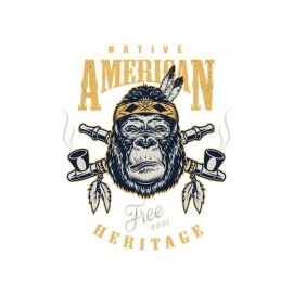 Native American | Women's Printed Black Tshirt