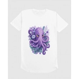 Octopus | SABEZY ESSENTIALS Cotton Regular Women's T-Shirt | White