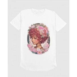 Pink Young Lady | SABEZY ESSENTIALS Cotton Regular Women's T-Shirt | White
