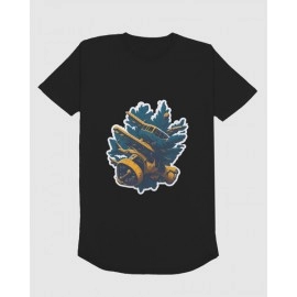 Plane Zone | SABEZY ESSENTIALS Cotton Regular Men's T-Shirt | Black