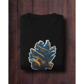 Plane Zone | SABEZY ESSENTIALS Cotton Regular Men's T-Shirt | Black