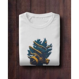 Plane Zone | SABEZY ESSENTIALS Cotton Regular Men's T-Shirt | White