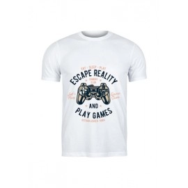 Escape Reality And Play Games | SABEZY ESSENTIALS Cotton Regular Women's T-Shirt | White