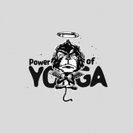 Power of Yoga | Regular Fit Round Neck Mens Black Tshirt