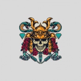 Samurai Skull | Women's Cotton Black Evil T-shirt