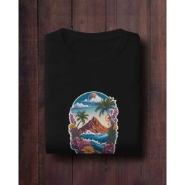 Spring Summer | SABEZY ESSENTIALS Cotton Regular Men's T-Shirt | Black