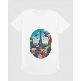 Wanderlust  Paris | SABEZY ESSENTIALS Cotton Regular Men's T-Shirt | White