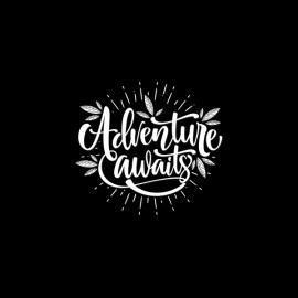 Adventure Awaits | Fancy Fashionista Women Black Tshirts