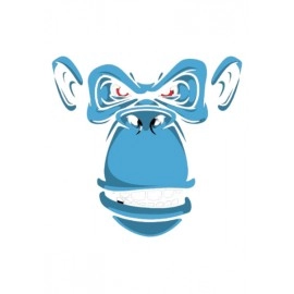 Angry Blue Monkey Face | SABEZY ESSENTIALS Cotton Regular Men's T-Shirt | Black