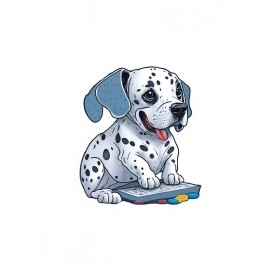 Baby Dalmatian | SABEZY ESSENTIALS Cotton Regular Men's T-Shirt | White