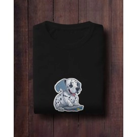 Baby Dalmatian | SABEZY ESSENTIALS Cotton Regular Men's T-Shirt | Black