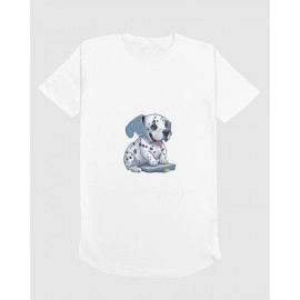 Baby Dalmatian | SABEZY ESSENTIALS Cotton Regular Men's T-Shirt | White