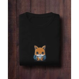 Baby Fox | SABEZY ESSENTIALS Cotton Regular Men's T-Shirt | Black