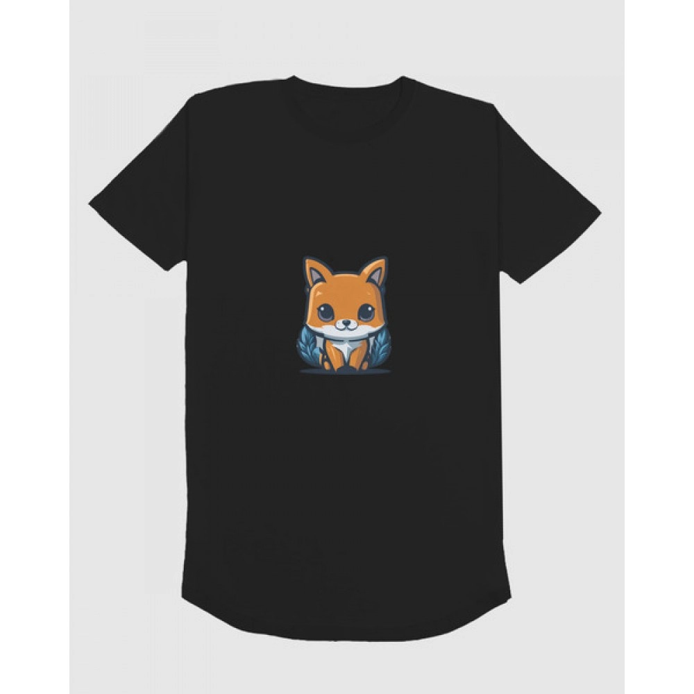 Baby Fox | SABEZY ESSENTIALS Cotton Regular Men's T-Shirt | Black
