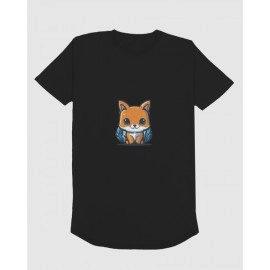 Baby Fox | SABEZY ESSENTIALS Cotton Regular Women's T-Shirt | Black