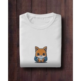 Baby Fox | SABEZY ESSENTIALS Cotton Regular Women's T-Shirt | White