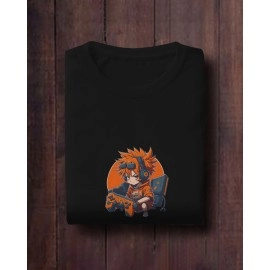 Baby Gokuu | SABEZY ESSENTIALS Cotton Regular Men's T-Shirt | Black