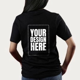 Customised Your T-shirt | SABEZY ESSENTIALS Cotton Regular Women's Back Print T-Shirt | Black