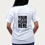 Customised Your T-shirt | SABEZY ESSENTIALS Cotton Regular Women's Back Print T-Shirt | White