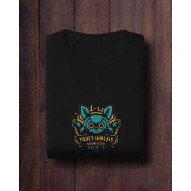 Belly Panda | SABEZY ESSENTIALS Cotton Regular Women's T-Shirt | Black 