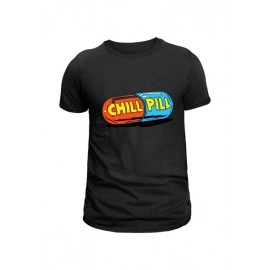 Chill Pill | SABEZY ESSENTIALS Cotton Regular Men's T-Shirt | Black