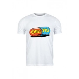 Chill Pill | SABEZY ESSENTIALS Cotton Regular Men's T-Shirt | White