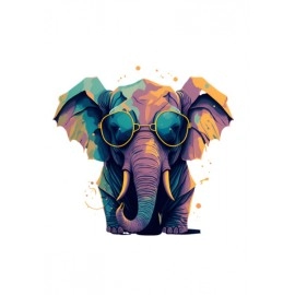 Colourful Elephant | SABEZY ESSENTIALS Cotton Regular Women's T-Shirt | Black