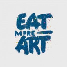 Eat More Art | Regular Cotton Women White T-shirt