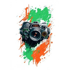 Flash Camera  | SABEZY ESSENTIALS Cotton Regular Men's T-Shirt | Black