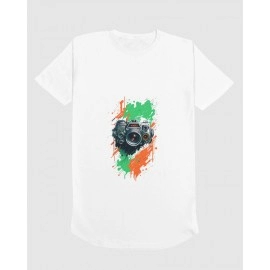 Flash Camera  | SABEZY ESSENTIALS Cotton Regular Women's T-Shirt | White