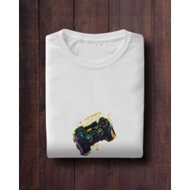 Gamepad | SABEZY ESSENTIALS Cotton Regular Women's T-Shirt | White
