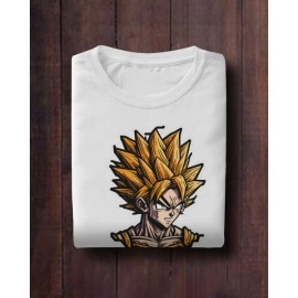 Goku | SABEZY ESSENTIALS Cotton Regular Women's T-Shirt | White