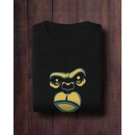 Gorilla Face Design | SABEZY ESSENTIALS Cotton Regular Women's T-Shirt | Black