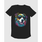 Happy Dog | SABEZY ESSENTIALS Cotton Regular Men's T-Shirt | Black