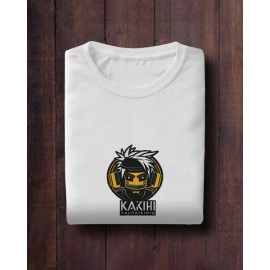 Kakashi Design | SABEZY ESSENTIALS Cotton Regular Men's T-Shirt | White