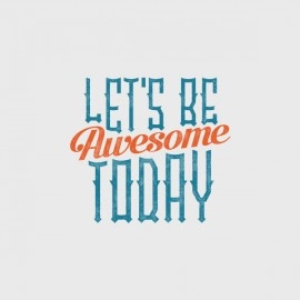 Let's Be Awesome Today | Women Graphic Print Round Neck Cotton Blend Black T-shirt