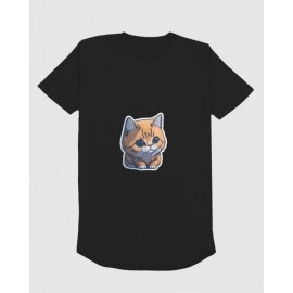Mini Cat | SABEZY ESSENTIALS Cotton Regular Men's T-Shirt | White