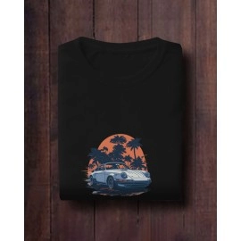 Porsche Car | SABEZY ESSENTIALS Cotton Regular Men's T-Shirt | Black