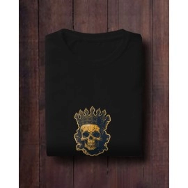 Skull King | SABEZY ESSENTIALS Cotton Regular Men's T-Shirt | Black