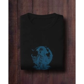 Spaceman In Space | SABEZY ESSENTIALS Cotton Regular Women's T-Shirt | Black